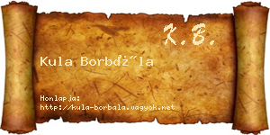 Kula Borbála névjegykártya